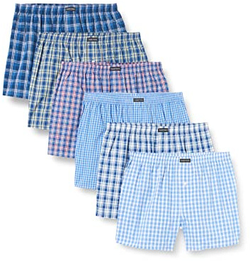 Lower East American Boxershorts Herren 6 Pack aus 100% Baumwolle I Unterwäsche Herren, Unterhosen für Männer M Business