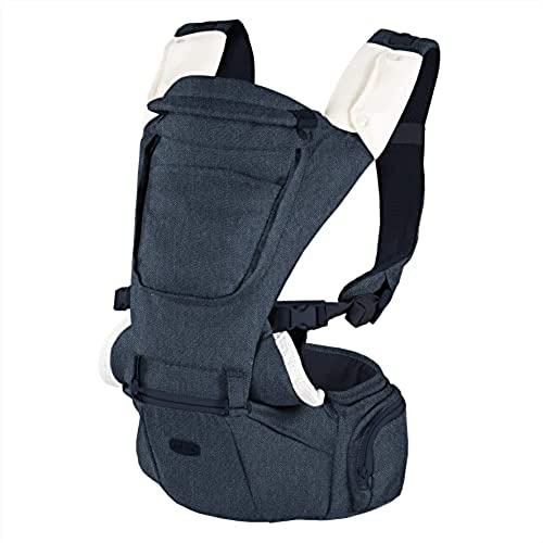 Chicco Hip Seat 3-in-1 Multifunktionale Babytrage mit festem Boden, abnehmbare Schultergurte und Schutzkappe, 8 Positionen – von Geburt bis 15 kg – Pirat Schwarz
