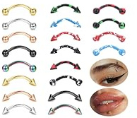 Finrezio 16G Edelstahl Augenbrauenringe Cartilage Tragus Helix Ohrringe Piercing Lippenring Barbell gebogener Ring Tragus Daith Rook Ohrring Acryl Piercingschmuck für Damen Herren