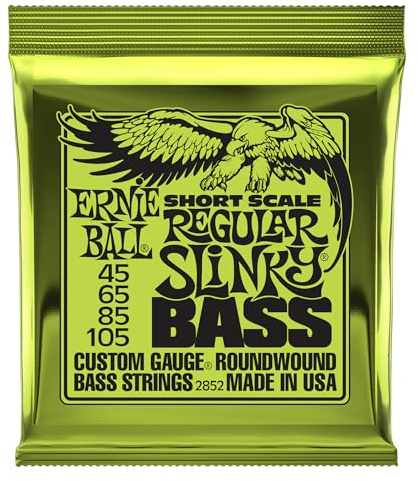 Ernie Ball Regular Slinky Short Scale E-Bass-Saiten, Nickelwicklung, Stärke 45–105