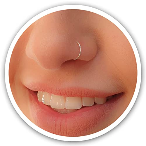 ALOME PIERCINGS - Nasenring Silber 925 - Dünner Nasenring 24G 7mm - Handgemachter Nasenpiercing Ring - Klein Nasenschmuck für Frauen - Geschenkidee