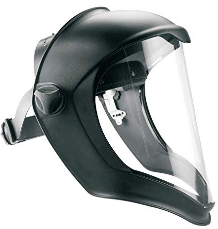 Honeywell 1011624 Bionischer Gesichtsschutz mit kratzfester/Fogban-beschichteter transparenter Polycarbonat-Linse, dielektrisches Design, bequeme Passform mit Brille und Atemschutzmaske (1 Stück)
