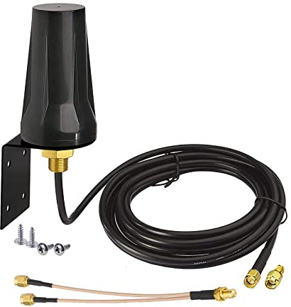Bingfu 4G LTE Antenne Outdoor 5 dBi Wandhalterung mit SMA Splitterkabel | Wasserdichte Antenne, inkl. SMA-Buchse auf 2x SMA-Stecker Splitterkabel für LTE Router, CPE, Gateway und Mobilfunkkamera