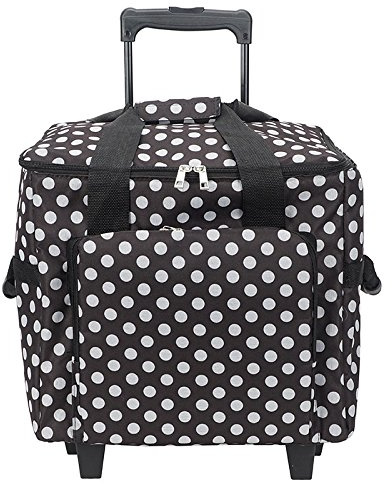 HTL Overlock- Coverlock-Trolley (schwarz/weiß gepunktet) - MRTB.009/H015 - im frechen Punktedesign
