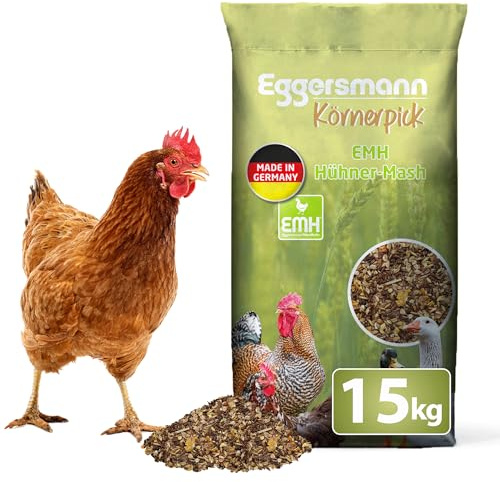 Eggersmann Körnerpick 15kg Hühnerfutter | EMH Hühner Mash - Hühner Futter mit Wild-, Hell- und Gewürzkräutern - Eggersmann Ergänzungsfutter für Gänse und Enten