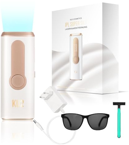 KU2 IPL Supersilk – IPL Haarentfernungsgerät für Damen & Herren – Schmerzfreie Alternative zur Laser Haarentfernung für Gesicht & Körper – Dauerhafte Haarreduktion für Zuhause