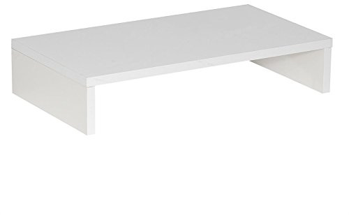 CARO-Möbel Monitorständer Monitor Schreibtischaufsatz Bildschirmerhöhung in weiß 50 x 10 x 27 cm (B x H x T)