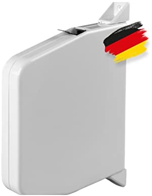 BAUHELD Rolladen-Gurtwickler Aufputz - Einfädelautomatik - Robuster Rollladen Aufwickler für Rolladengurt 14mm [ohne Gurt] - 180 Grad Schwenkbar - Mini Rollo-Wickler mit Lochabstand 153mm - Weiß
