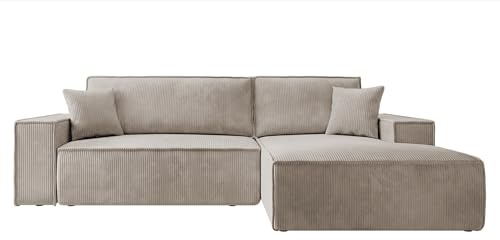 Selsey Sofa Ecksofa Eckcouch Schlafsofa Couch Mit Stauraum Schlaffunktion Pflegeleicht Polyurethanschaum L Form Rechts Farese Beige Cordoptik