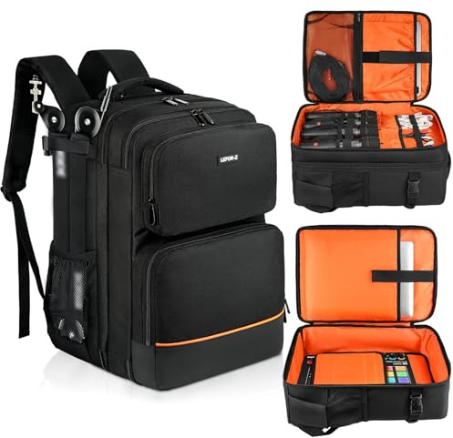 Reisetasche für Audio-Mixer, passend für Rodecaster Pro II, Rodecaster Pro, RC Duo, Yamaha MG10XU, TC-Helicon GoXLR, Podcast-DJ-Mixer-Rucksack mit mehreren Taschen für Mikrofone, Kabel