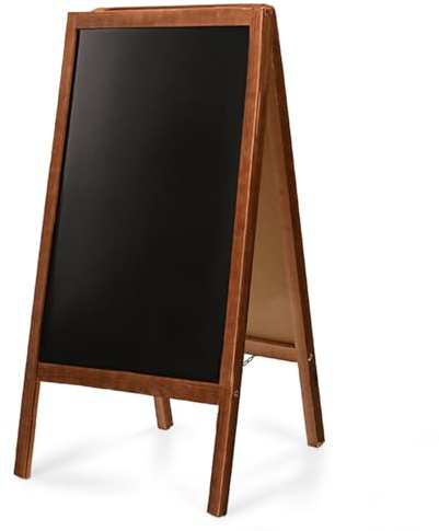 MG Design Kreidetafel-Aufsteller aus Holz 60 x 120 cm beidseitig beschreibbar, klappbar & abwischbar Kundenstopper fr Gastronomie, Einzelhandel & Events