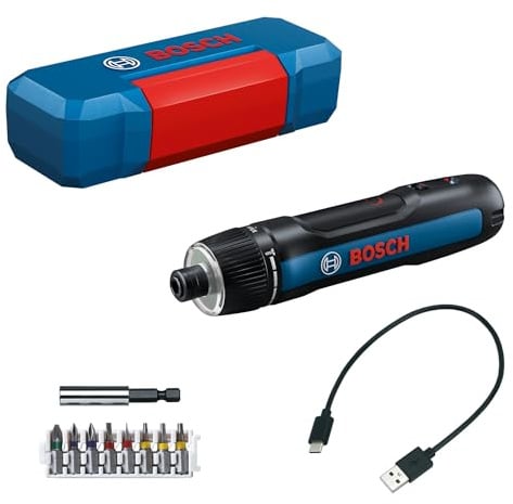 Bosch Professional Akkuschrauber Bosch GO 3 (inkl. 8-teiligem Bit-Set, Bitaufnahme, USB-C-Kabel, Mini-Koffer)