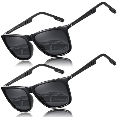 LEDING&BEST Polarisierte Sonnenbrille Herren Damen UV-Schutz Fahrerbrille | Ultraleichte Metall,Verstellbare Nasenpads,Rutschfest,CAT 3,Pilotenbrille,Sportbrille,Angeln,Autofahren,Outdoor,Reisen/Strand