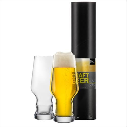 EISCH Craft Beer Experts Gläser 0,45 l (2 Stück) in Geschenkröhre, Biergläser zur besonderen Aromaentfaltung, spülmaschinenfestes Kristallglas (Art.-Nr. 180114)