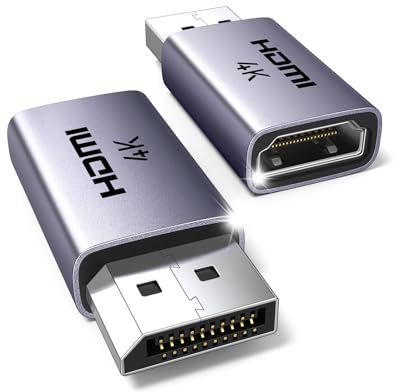 UGREEN 4K Displayport auf HDMI Adapter 2 Stücke, Unidirektional DP auf HDMI 4K@30Hz/2K@60Hz/1080P@120Hz, Adapter Displayport auf HDMI Kompatibel mit HP, Dell, Projector, Monitor, AMD, GPU, NVIDIA