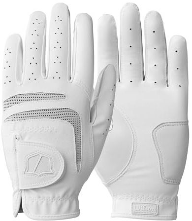 Wilson Grip Plus Damen-Golfhandschuhe, Verbesserte Leistung, Sicherer Grip, Ideale Passform, Robuste Konstruktion, Weiß, Größe S (Linke Hand)