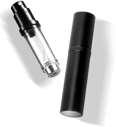 VVGAOGES Parfümzerstäuber Nachfüllbar,Parfum Zerstäuber für Unterwegs,Reiseflaschen zum Befüllen,Sprühflasche Klein für Parfum,Parfümflaschen Leer für Reise 5ml(Schwarz)