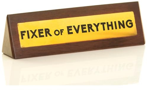 Boxer Gifts Fixer von allem Schild Schreibtisch, Holz braun, 1, DK1041