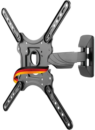 SCHWAIGER 9406 TV-Wandhalterung 23-75 Zoll Fernseherhalterung Mounting TV-Aufhängung neigbar, schwenkbar max. 35kg max. VESA-Norm 400x400 schwarz inkl. Montagezubehör