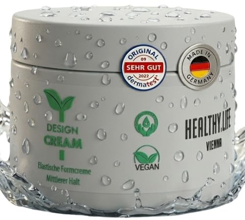 HLV - Design Cream | Shaping Cream | Elastische Formcreme | VEGAN | Styling Creme mit Leichter Festigung | Texturierter, Flexibler Look ohne Verkleben | Haarstyling für Damen & Herren, 50 ml