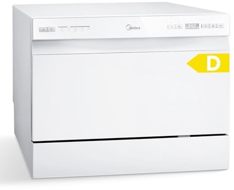 Midea Mini Geschirrspüler 6 Maßgedecke, 6+1 Programme, IOT-Steuerung, Startzeitvorwahl, Extra Trockungs-Funktion, Tischgeschirrspüler Ideal für Kleine Wohnungen, 2024 NEUES Modell