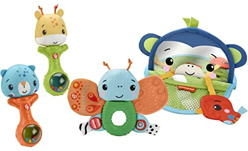 Fisher-Price HFJ92 - Geschenkset Sinne Entdecken, Spielset mit Aktivitätsspielzeugen Babyspielzeug, ab 3 Monaten