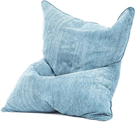 Green Bean XXL Sitzsack aus Cordstoff 370 Liter EPS-Perlen Füllung - Kuschelig Weich Robust & Waschbarem-Stoff Bodenkissen Liegekissen Sitzkissen - Hellblau