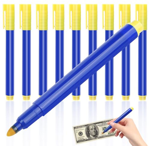 10 Stück Geldscheinprüfer Stift,Falschgeld Prüfer Stift Euro Geldprüfstift | Geldprüfstift für Scheine Euro,Falschgeld Prüfer Stift,Prüfstift für Geldscheine,Tester Geldscheinsprüfer für US-Dollar