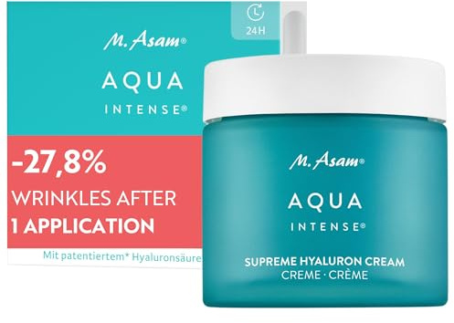 M. Asam AQUA INTENSE Supreme Hyaluron Cream (100 ml) – Parfümfreie Feuchtigkeitscreme, 120h Feuchtigkeitskomplex, Gesichtscreme mit Anti-Falten-Effekt, Tagescreme mit Hyaluron, Gesichtscreme