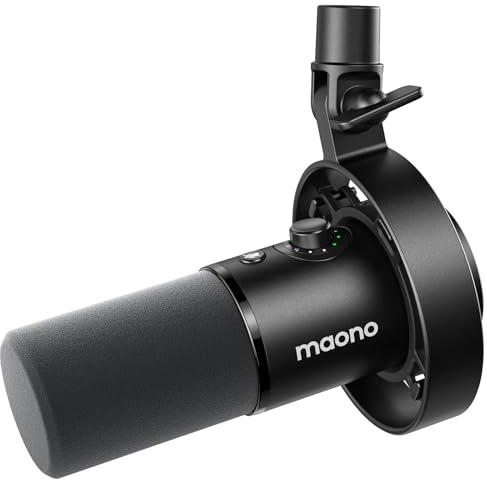 MAONO PD300X Podcast-Mikrofon XLR/USB Mikrofon mit Geräuschunterdrückung, 192kHz/24Bit Hi-Fi Audio, Stummschalttaste, Link Software für Podcasting, Streaming, Studioaufnahme