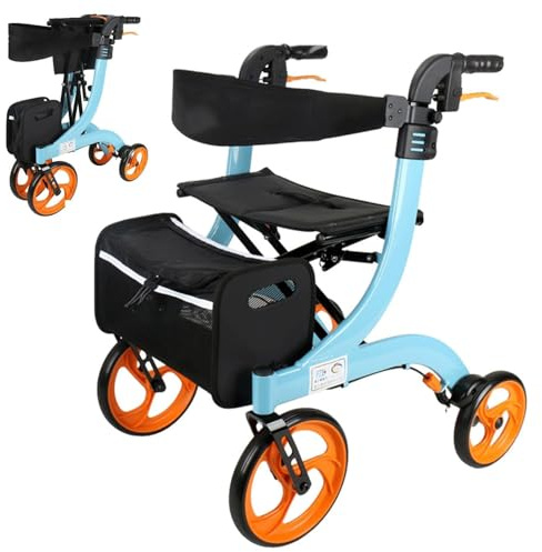 Faltbarer elektrischer Rollstuhl mit Doppelbremsen, leichter motorisierter Rollator für ältere Menschen und Behinderte