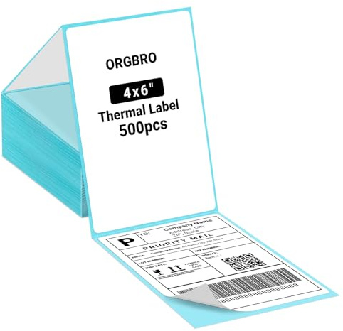 ORGBRO Versandaufkleber DHL Thermo Etiketten 4 x 6 (102mm×152 mm) Thermopapier Versandetiketten Selbstklebend Adressetiketten für Labeldrucker, 500 Blatt