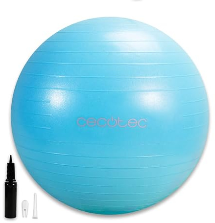 Cecotec Gymnastikball, Pilatesball, Fitness, Yoga Small Fitness DrumFit 65 Fitball, 65 cm Durchmesser, hohe Leistung und Grip, multifunktionales Training, Pumpe, maximale Belastung 200 kg