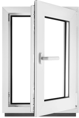 Fenster Kellerfenster Kunststofffenster Kunstoff weiß BxH 40 x 60 cm DIN Rechts - ALLE GRÖßEN - 3 fach Verglasung BxH 400 x 600 mm - Funktion Dreh-Kipp - BauPlaza