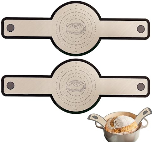 Silikon Backmatte für Dutch Oven 2 Stück, leicht zu reinigen,Lange Griffe Teigmatte, Wiederverwendbare Backunterlage für Teig,Brotmatte für Backofen.