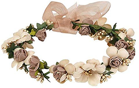 Blumenkrone,Blumenstirnband Blumengirlande Stirnbänder Boho Rosen Stirnband Frauen Mädchen Haarband Kränze Girlanden für Hut Ornament Hochzeit Strand Reise Braut Hochzeit