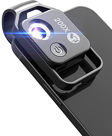 APEXEL 200X Mini-Mikroskop für Smartphone-Kamera, Taschengröße, Handy-Mikroskop für Explore Micworld, Schwarz