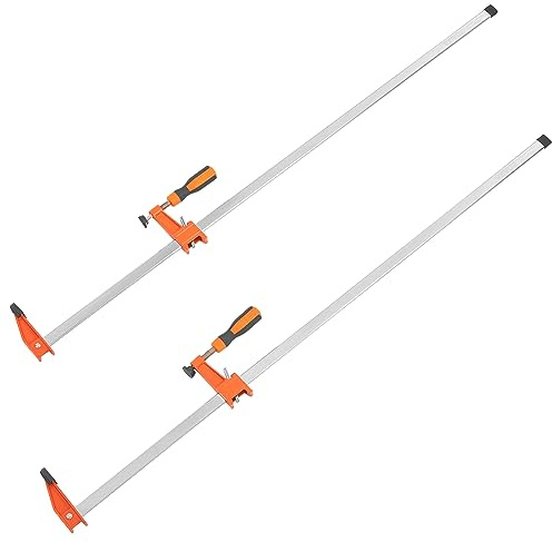 VEVOR Stangenzwingen für die Holzbearbeitung, 2er-Pack 914,4 mm Klemme, Schnellwechsel-F-Klemme mit 272 kg Belastungsgrenze, 63,5 mm Ausladungstiefe, Gusseisen und Kohlenstoffstahl