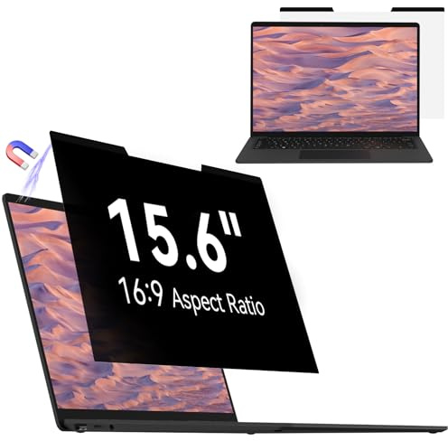 Mamol Magnetischer sichtschutz für 15,6 Zoll Laptop 16:9, Abnehmbarer Sichtschutzfolie, Anti Blaulicht Blendschutz Blickschutz folie Displayschutz kompatibel mit HP/Dell/Acer/Asus/Thinkpad/Envy/Xps