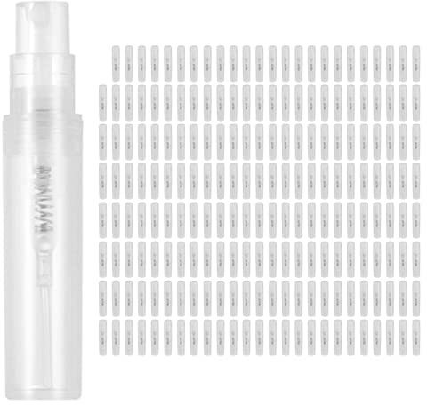 Kafei Sprühflasche Klein 200 Stück 2ML Parfumzerstäuber Sprühflasche,Mini Feinnebel Sprühflasche Transparent,Kunststoff-SprüHflasche Kleine Kosmetikverpackung ZerstäUber für Spray Parfüm