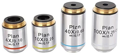 Mikroskop-Objektiv, Biologisch 195 Achromatisch 4 X 10 X 40 X 100 X Universal 20,2 Mm Standard-RMS-Gewinde