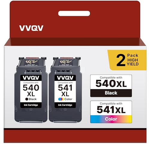VVQV PG-540 Schwarz CL-541 Color 540XL 541XL Multipack Ersatz für Canon Druckerpatronen 540 541 XL für Canon TS5150 Druckerpatronen MG3650s TS5151 MG3600 TS5100 MG3650 MX475 MG425 (Schwarz, Farbe)