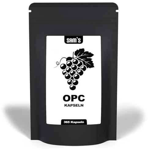Opc Traubenkernextrakt hochdosiert - 365 hochdosiert Kapseln für ein ganzes Jahr mit 1340 mg Traubenkernextrakt je Tagesdosis und 10 mg Zinkcitrat - vegan - SAM'S