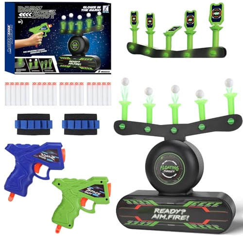 deAO Hover Spielzeug Pistole, 2 in 1 Spielzeug Schaumstoff Blaster Spiel Sets mit 2 Pistole Spielzeug, 20 Weiche Schaumstoffdarts, 15 Zielscheibe, Geschenke für Kinder ab 8+ Jahre Junge