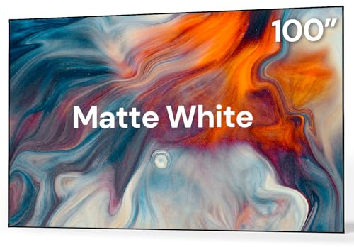 Valerion 100 Zoll Rahmenleinwand Beamer, 1.3 Gain Hochkontrast Heimkino Leinwand, verbessert Bildqualität um 80%, 4K/8K/3D, kompatibel mit Kurzdistanz, Ultra-Kurzdistanz & Langdistanz Projektoren