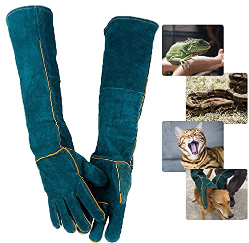 Bissfeste Handschuhe für den Umgang mit Tieren, PeSandy 60 cm/ 23,6 Zoll Anti-Biss Arbeitshandschuhe zum Schweißen, Pflegen, Umgang mit Hund/ Katze/ Vogel/ Schlange/ Papagei/ Eidechse/ Reptilien