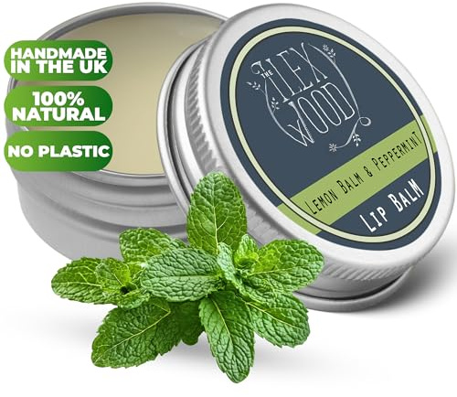 The Ilex Wood – Lippenbalsam mit Zitronenmelisse und Pfefferminze – Ganz natürlich, zur Vorbeugung von Lippenherpes, feuchtigkeitsspendender Lippenbalsam, handgefertigt – 10 ml