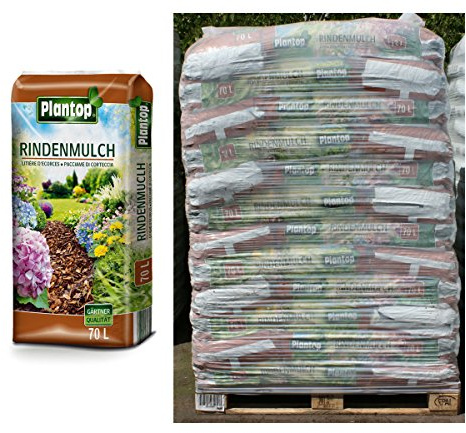 Plantop 20 Sack Rindenmulch á 70 Liter = 1400 Liter Mulch in Gärtnerqualität