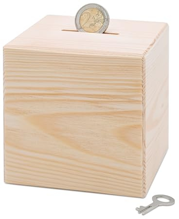 Bärenfreunde Personalisierte Kinderspardose, Spardose Junge, Mädchen | Holzspardose Kinder personalisiert, Taufgeschenke für Kind, Baby Geschenk Geburt, Holz Sparschwein mit Schlüssel