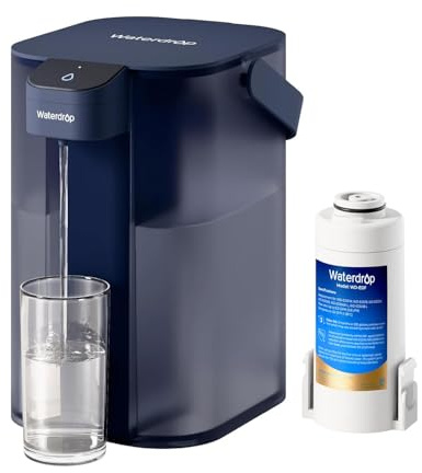 Waterdrop Sofortiger Elektrischer Wasserfilter Kanne, 3.5L 3 Monate Wasserfilter Outdoor Trinkwasser System, Reduziert Chlor, Blei, Quecksilber, PFAS, PFOA/PFOS, Blau (Reduziert TDS Nicht)